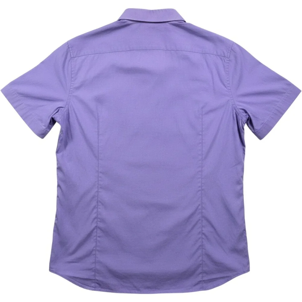 Business Casual Cotton Button Shirt Purple Men's Large Banana Republic